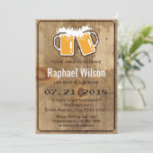 Cartes de fête de Bachelor en bois et bières Funny (Debout devant)