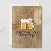 Cartes de fête de Bachelor en bois et bières Funny (Dos)