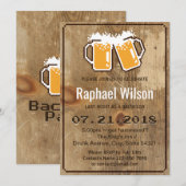 Cartes de fête de Bachelor en bois et bières Funny (Devant / Derrière)