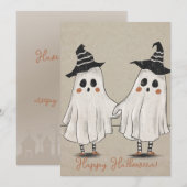 Cartes de fête des Fantômes d'Halloween (Devant / Derrière)