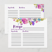 Cartes de Fête des mariées de fleurs violettes et  (Devant / Derrière)