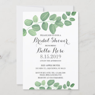 Cartes de Fête des mariées Elegant Green Eucalyptu