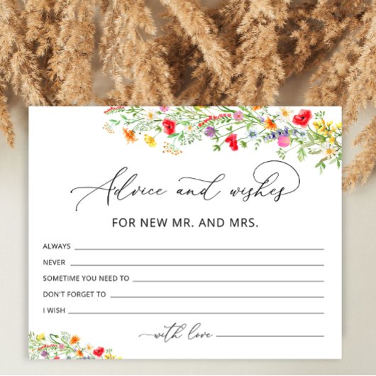 Cartes de Fête des mariées fleur sauvage Conseils 