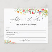 Cartes de Fête des mariées fleur sauvage Conseils  (Devant)