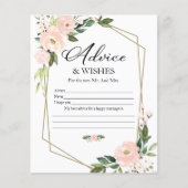 Cartes de Fête des mariées rose Floral (Devant)