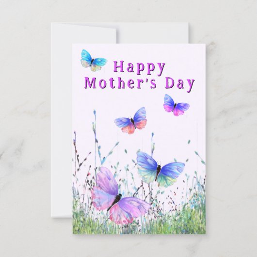 Cartes de fête des mères Papillons Peints (Dos)