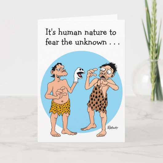 Cartes de Fête des pères amusantes : Cavemen (Devant)