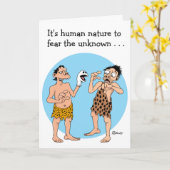 Cartes de Fête des pères amusantes : Cavemen (Fleur jaune)