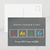 Cartes de fête des pères Cool Coloré (Devant / Derrière)