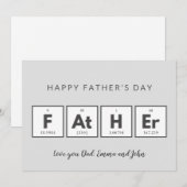 Cartes de fête des pères Cool Fun (Devant / Derrière)