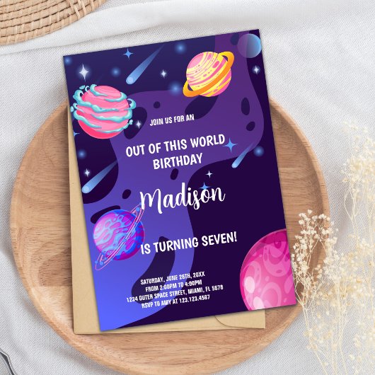 Cartes de Fête Galaxy avec Planètes et Étoiles