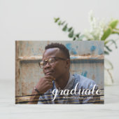 Cartes de fête pour diplômés modernes en noir et o (Debout devant)