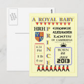 Cartes de fête Royal Prince George de Cambridge (Devant / Derrière)