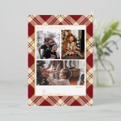 Cartes de fêtes à carreaux rouges de Noël (Debout devant)