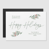 Cartes de fêtes professionnelles Simples Feuilles (Devant / Derrière)