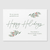 Cartes de fêtes professionnelles Simples Feuilles (Devant)