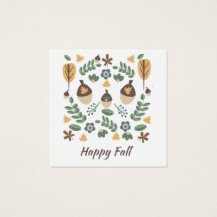 Cartes de Feuillage Floral d'Automne avec Glands