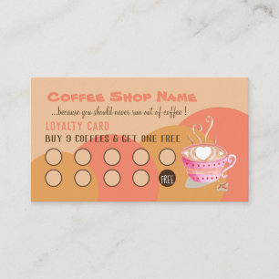 Cartes de fidélité à la pêche au café