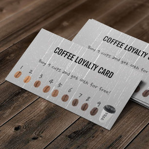 Cartes de fidélité au café Bois d'argent Vintag