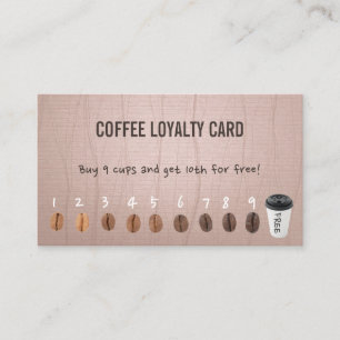 Cartes de fidélité au café Rose Dusty Vintage