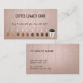 Cartes de fidélité au café Rose Dusty Vintage (Devant / Derrière)