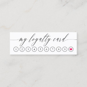 Cartes de fidélité au coeur rose