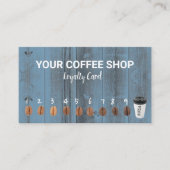 Cartes de fidélité Café Rustique Dusty Bleu Grange (Devant)