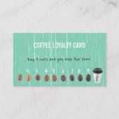 Cartes de fidélité café Vintage vert bois (Devant)