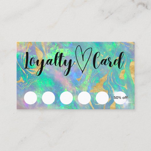 Cartes de fidélité client Opal bleu moderne (Devant)