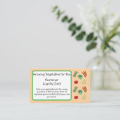Cartes de fidélité client sur le thème des légumes (Debout devant)