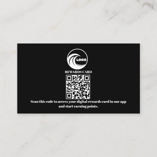 Cartes de Fidélité Code QR Virtuel Logo Entreprise (Devant)