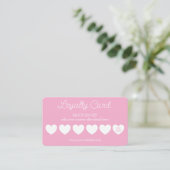Cartes de fidélité Coeur Rose Cute Simple (Debout devant)