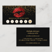 Cartes de fidélité des lèvres Parties scintillant  (Devant / Derrière)