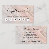 Cartes de fidélité élégantes en marbre rose (Devant / Derrière)