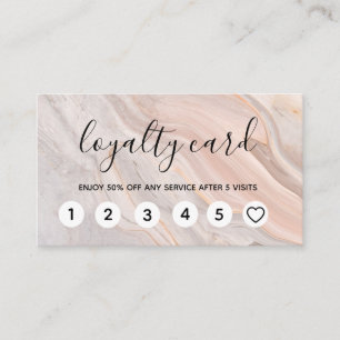 Cartes de fidélité élégantes en marbre rose