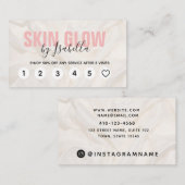 Cartes de fidélité élégantes en soie rose (Devant / Derrière)