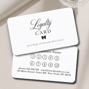 Cartes de Fidélité Élégantes Noir Blanc 10