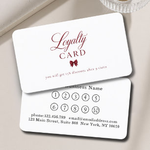 Cartes de Fidélité Élégantes Rouge Blanc 10