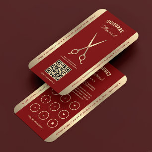 Cartes de fidélité en barbre rouge profond