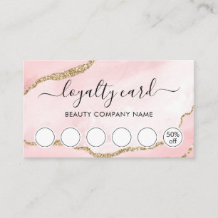 Cartes de fidélité en marbre rose