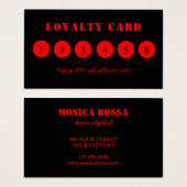 Cartes de fidélité Neon Red Black (Devant & derrière)