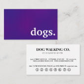 Cartes de fidélité pour chiens modernes (Devant / Derrière)