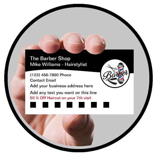 Cartes de fidélité pour client de barbier coiffeur