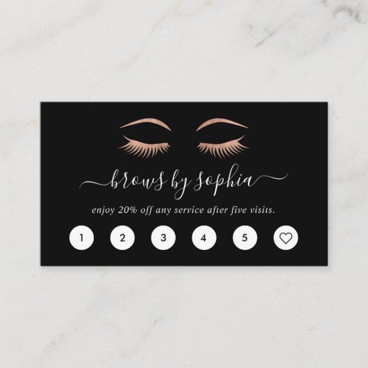 Cartes de fidélité rose Gold Lashes & Brothers (Devant)