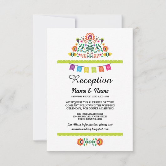 Cartes de Fiesta de Réception de Mariage Mexicaine (Devant)