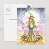 Cartes de fin d'automne Sorcière (Devant / Derrière)