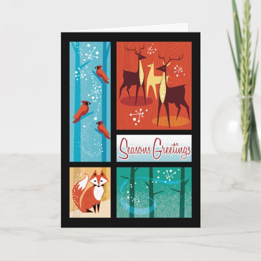 Cartes de fin de année de la faune hivernale (Devant)