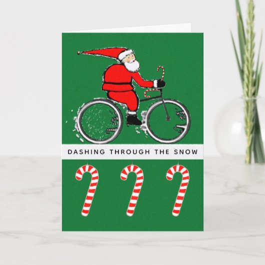 Cartes de fin de année de Noël à vélo (Devant)