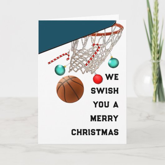 Cartes de fin de année de Noël de basket-ball (Devant)