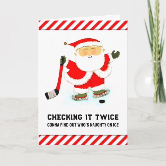Cartes de fin de année de Noël de hockey (Devant)